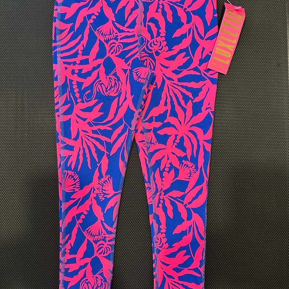 Lilly Pulitzer Pink and Blue Tropical Leggings